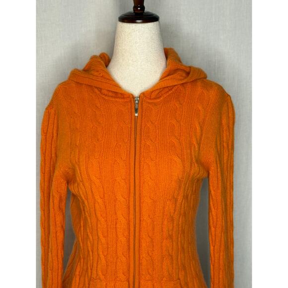 Orange Cashmere Cableknit Hoodie Sweater
Size Small - Picture 2 of 6